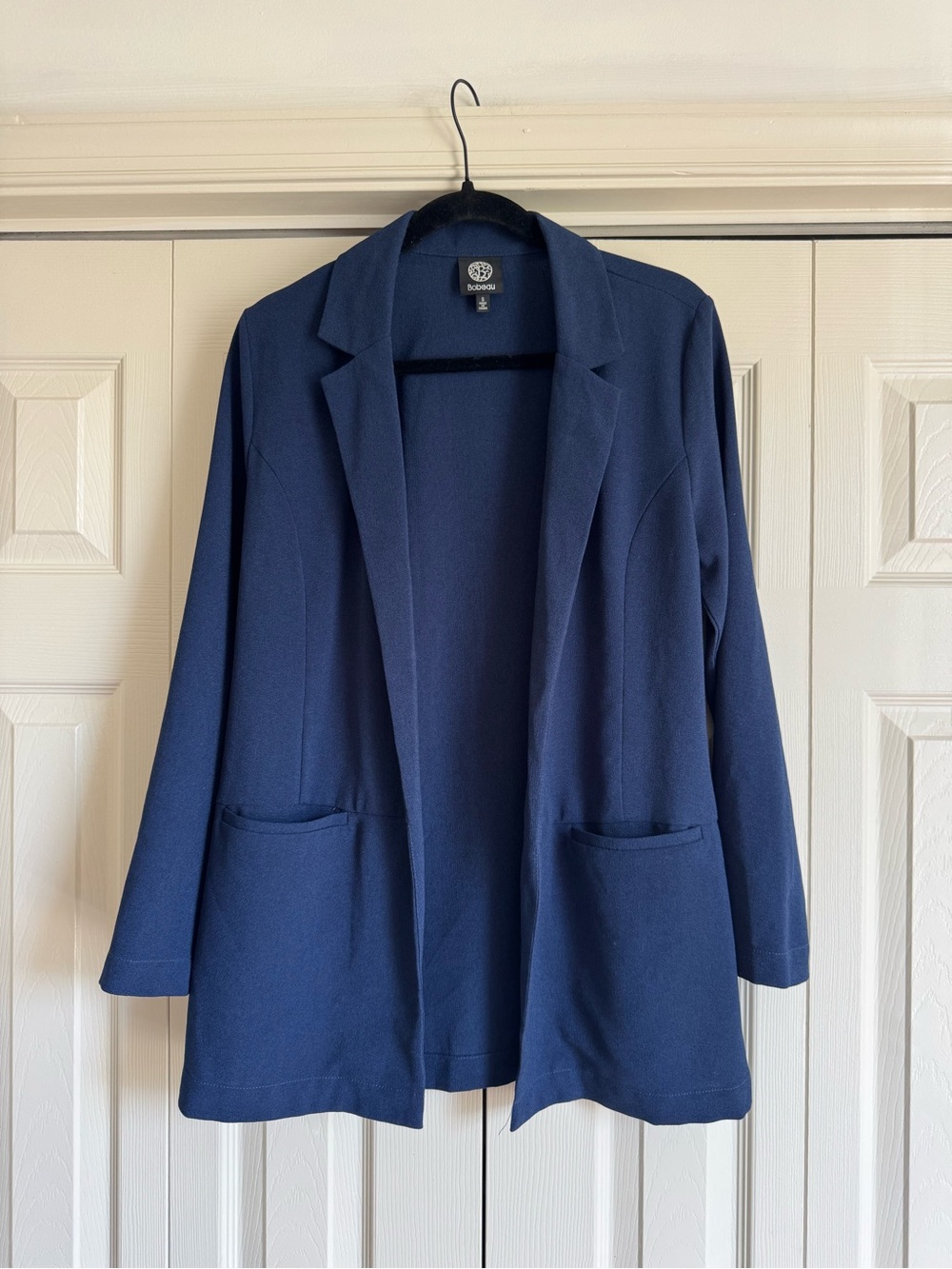 Bobeau Navy Knit Open-front Blazer Size Small
